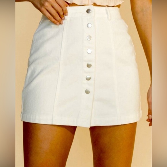 once upon a skirt Dresses & Skirts - (31)- White jeans mini skirt, woman’s / jr’s siz…